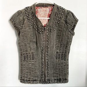 Vintage Guess Faux Suede Studded Vest XS